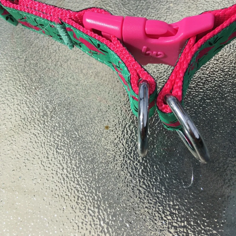Blueberry Pet Flamingo Dog Harness Green and Pink NWOT - Chest = 19”